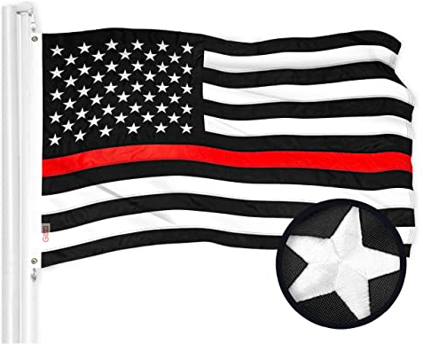 G128 Thin red line gestickte us-amerikanische Flagge 2x3 ft messingösen Honoring die Feuerwehr rettungssanitäter schwarz weiß rot us-Flagge