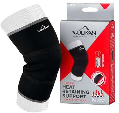 Vulkan Breathable 3mm Neoprene Knee Support, X-Small (26-30cm), Black