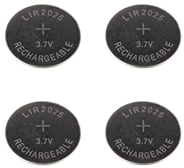 Girafus piles 4 x LIR2025 Rechargeable Lithium LIR-2025 Remplace Les Piles Bouton CR2025 - par Ex. :Carte mère,Calculatrice de Poche,Bougies électriques, Ordinateur de vélo,Jouets, Pet Tracker LIR2025