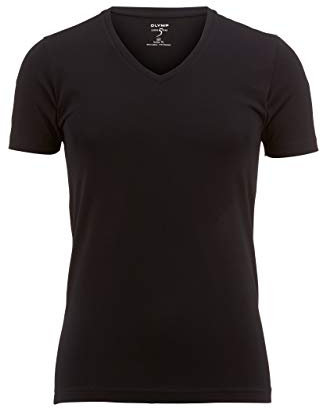 OLYMP Herren T-Shirt Langarm Level.Five,Einfarbig,Body fit,schwarz 68,XL