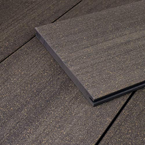 HORI WPC Terrassendielen Komplettset I Massivdiele Sylt I Robuste & witterungsbeständige Terrassendielen I Inkl. passender Unterkonstruktion & Zubehör I grau - Fläche: 26 m² - Dielenlänge:4,00 m