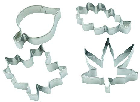 Lot de 4 emporte-pièces en forme de feuilles d'érable en chêne tilleul et érable