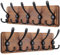 SKOLOO Garderobenleiste Holz, Vintage, Stabile Kleiderhaken Wand mit 5 Dreifachhaken, 2er-Pack, zum Aufhängen von Kleidung, Mantel, Hüten, Jacken, Rucksack, Hakenleiste Holz Vintagebraun