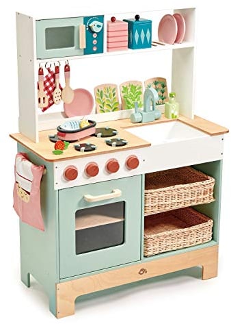 Tenderleaf Toys Spielküchen-Serie aus Holz mit Zubehör für Kinder – Rollenspiel und soziale Entwicklung für Kinder ab 3 Jahren