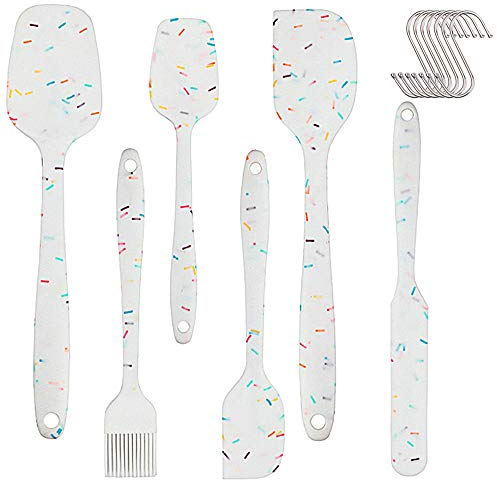 feihao Espátula de Silicona, Cocina Gadget y Herramientas para Hornear, Protección del Medio Ambiente, No Tóxico,Resistente al Calor, Antiadherente, 6 Piezas