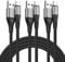 USB to USB C Cable,3Pack 6ft Premium Nylon Braided Fast Charging,3A Rapid Charger Cord,Type C to A Cable Compatible with Samsung Galaxy S22 S21 S20 S10 S9 S8 Plus,Note 20 10 9 8,LG V50 V40