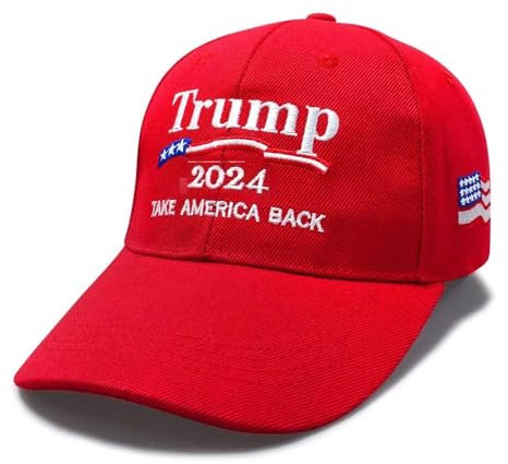 Trump 2024 Hut Donald Trump Hat 2024 Keep America Great Hat MAGA Camo bestickt verstellbare Baseballkappe, Red-a, Einheitsgröße