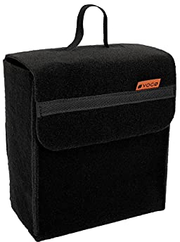 VOGO Kofferraum Organizer | Einkaufstaschenzubehör aus Velours/Filz für den Kofferraum | Praktische, Solide, Pflegeleichte, Multifunktionelle Kofferraumtasche Auto, Schwarz