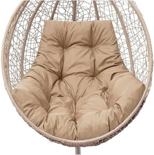 HOBBYGARDEN Hängesessel, Schaukel & Gartensessel Kissen 120x100 cm – Weiches Outdoor Sitzkissen in Beige Oxford | Komfortpolster für Garten & Terrasse