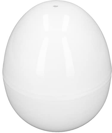 Hart Gekochter Eierkocher, Kapazität für 4 Eier, Kompaktes Design, ABS-Material, Weißes Ei, Eiförmiger Mikrowellen-Ei-Dampfgarer für Ihre Täglichen Essbedürfnisse