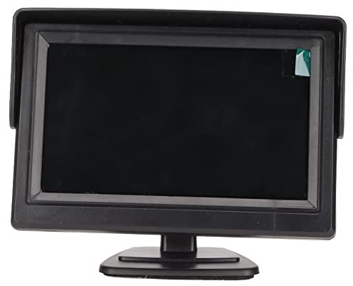 Goshyda 4,3-Zoll-Automonitor, Farb-LCD-Rückfahrmonitor mit Sonnenblende, Unterstützt Autokamera, DVD, VCD, STB, Empfänger, die Meisten TFT--Displays