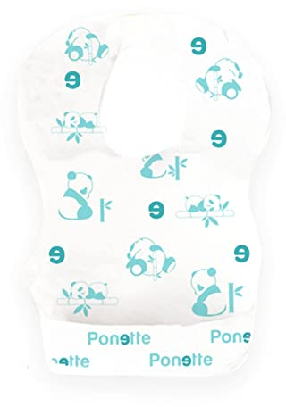 PONETTE - Pack de 50 uds Baberos Infantiles de Un Solo Uso, Impermeables, Desechables, de Viaje, Baberos de Usar y Tirar, Marca Española