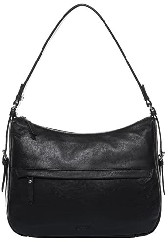 BACCINI Handtasche mit Langen Henkeln echt Leder - Henkeltasche ROSA - Schultertasche Damentasche - Ledertasche Damen schwarz handgefertigt