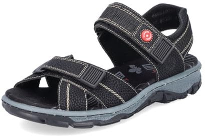 Rieker Sandales pour femme 68851, Noir, 37 EU