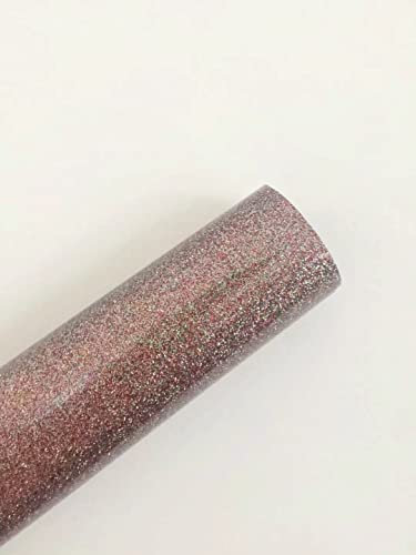 1 Roll 10x12 Glitter HTV Heat Transfer Vinyl, Easy to Cut and Press (Color : Colorful rose gold)