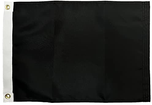 FLAGPARK Solid Black Flag 12x18 Inch, Outdoor all Black Flag, Heavy Duty Black Flags, with Brass Grommets…