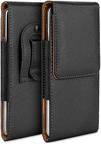 moex Plug Case für Huawei P8 Lite 2015 Hülle mit Gürtelclip, Handy Gürteltasche PU Leder, Handyhülle zum Einstecken, Lederhülle Gürtel Schutzhülle Einsteckhülle Etui, Schwarz