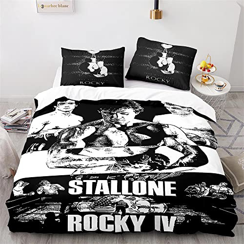 MDFKZ Bettwäsche-Sets Rocky,Bettbezug 135x200cm + Kissenbezug 80x80cm,Mikrofaser,Für Erwachsene Und Kinder (A2,135x200cm+75x50cmx1)