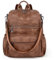 UTO Rucksack Damen PU Leder Mode Schule Schulrucksack Rucksackhandtaschen Multifunktionsrucksack mit Quastendesign Schultertaschen vielen Kompartiment Reißverschluss Umhängetasche