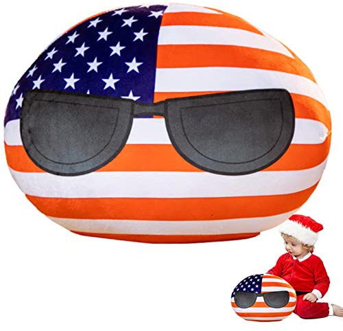 Facynde FacynPlüschtiere Countryballs | Nationalball aus weichem Plüsch – bequemes Kissen aus Plüsch für im Büro, animiertes Spielzeug, Geburtstagsgeschenke, Weihnachten