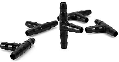 Akozon 100PCS Sprinkler Bewässerung, T Rohr Barb Schlauch Fitting PS4 Kamera VR Bewässerung Ausrüstung PSVR 1 Flying Joiner Tropf System