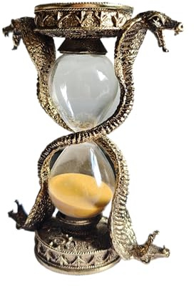 Xinzhirun Mythologische Fantasy Sanduhr, Schlangenform, 15 Minuten, Gotische Dekorative Statue, Einzigartige Klassische Vintage-Sanduhr, Tischdekoration, Geschenk, 15,2 cm, Blau