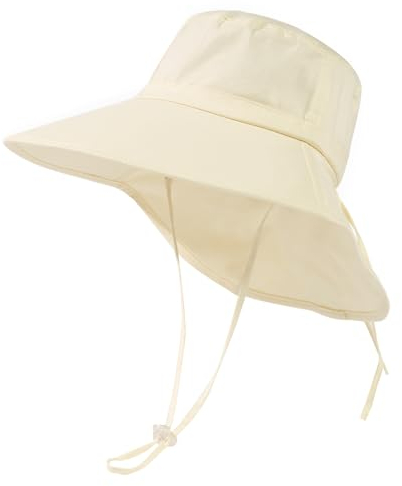 TOP-EX XL/XXL Damen Sonnenhut Baumwolle UPF 50+ Sonnenschutz Sommerhut mit Nackenschutz für Damen Breite Krempe Outdoor Gartenhut Faltbar Beige Groß