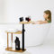 BeGyoku 3 Layer Bathtub Tray Table,Bamboo Swivel Bathtub Side Table Height Adjustable,Freestanding Bathtub Tray for Tub Against Wall,Bathtub Accessories&Bathroom Organizer for Luxury Home Spa-Natural