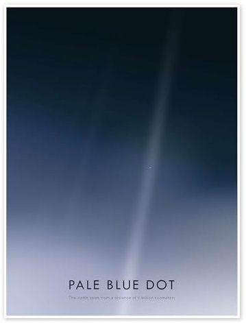 NASA Pale Blue Dot Poster 30 x 40 cm | Astronomie Astrophysik Weltraumfotografie Raumfahrt Forschung Beobachtung Weltraum Weltall Universum Sonnensystem Erde Planet