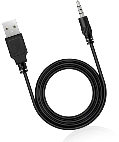 1M 3.5mm Aux Audio Jack Cable Adapter to USB 2.0 Male, Universal Compatibility Charge Cable for Car Stereos, Video Recorders, Pocket Speakers, Headphones, Durable High-Speed Charging
