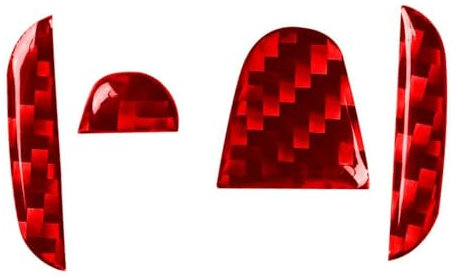 GUTYE Auto Lenkrad Logo Aufkleber für Honda Civic Type R 2015-2017, Lenkrad Emblem Dekor Aufkleber Kohlefaser Lenkrad Abziehbilder Abdeckung Auto Innen Zubehör,Red