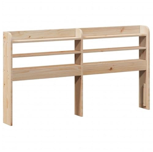 vidaXL Tête de lit avec étagères 140 cm Bois Massif de pin, tête de lit en Bois, tête de lit avec Rangement, tête de lit sur Pied