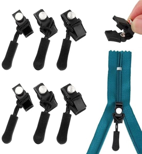Reißverschluss Anhänger, 6 Stück Fix-Reißverschlusszieher, Reißverschlussschieber Ersatz, Universal-Reißverschluss, Reißverschluss Zipper Reparatur für Jacke, Rucksack, Gepäck, Schlafsack