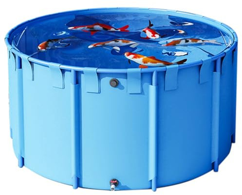 PVC-Plane für Teiche, oberirdischer Pool, Plane für Aquarien und Fischteiche, runder Verdickungspool mit Ablassventil, große Außenplane (1,8 x 1 m)
