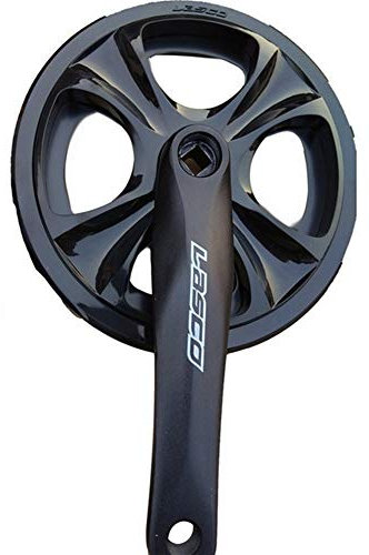Guarnitura Bici,Guarnitura Perno Quadro Bicicletta 8 velocità Chainwheel in Lega di Alluminio a manovella Single Speed 46 Tooth MTB Bike Parts Accessori Bicicletta(170mmBlackSet)