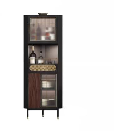 NEBE Wine Rack Coffee Bar Corner Cabinet Wine Cabinet Living Room Triangle Cabinet Corner Cabinet Glass Storage Locker Corner Cabinet Bar Cabinet Liquor Cabinet(H180cm)
