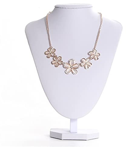 ASumPio Halskettenhalter Schmuckständer Leder Halskette Schmuck Büste Displayständer Halskette Displayständer Schaufensterpuppe Halskette Büste Schmuck Büste Ständer Display Reg,White-8.7