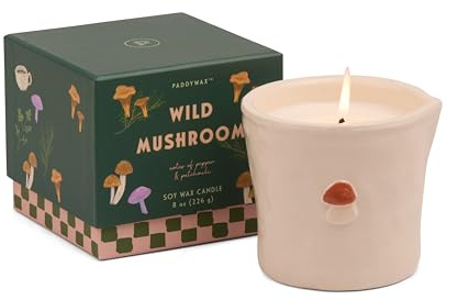 Paddywax Bistro Wild Mushroom Scented Candle | 226g | Reusable Ceramic Pot | Pepper & Patchouli Notes