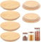 VZU 6PCS Bamboo Lids for Gü Pots, Airtight Bamboo Pot Jar with Silicone Sealing Ring, Reusable Airtight Glass Storage Can for Gu Pot, Leakproof Lids for Gü Pots, Glass Jars, Yoghurt
