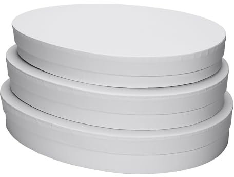 Ideen mit Herz Scatole regalo a forma di uovo | con coperchio | Scatole di cartone | Set da 3 pezzi | 3 diverse dimensioni tra loro | in cartone robusto | Confezione per regali di Pasqua | Ovali |