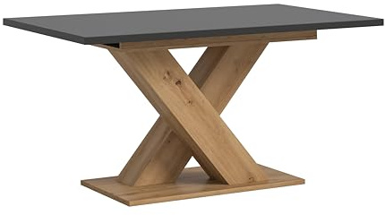 xonox.home Tisch Motion X4AE3T56 Ausziehbarer Esstisch in Artisan Nb. und grau Nb. mit X-Fußgestelll, ca. 150-190x76x90 cm