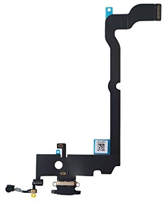 TY BETTERY® Ladebuchse mit Flex Kabel kompatibel mit iPhone XS MAX - Dock Connector - Schwarz