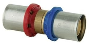 RACCORDO DRITTO DOPPIO PER CAMBIO SPESSORE TUBO A PRESSARE MULTISTRATO 20x2 20x2,25