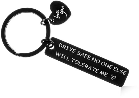 Ouligay Drive Safe Keyring Gifts for Him Men Boyfriend Birthday Valentine's Day Gift For Him Husband Fiance Boyfriend Bf Romantic I Love You Presents Husband Gifts Drive Safe i Love You