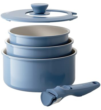 RedChef set di 3 casseruole con manico staccabile (16, 18, 20 cm) - rivestimento antiaderante, senza PFOA, compatibile con induzione, lavabile in lavastoviglie e forno
