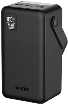 Vinnic Everest 4 Powerbank 60.000 mAh Fast Charge - LED-Licht & Display, 222Wh,
