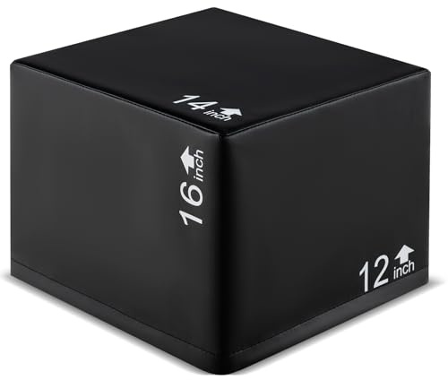 COSTWAY 3 In 1 High Density Foam Plyometric Box | Heavy Duty Foam Jumping Box with 3 Heights and Easy-to-Clean PU Cover, Non-slip Plyo Box for Home Gym Fitness Training