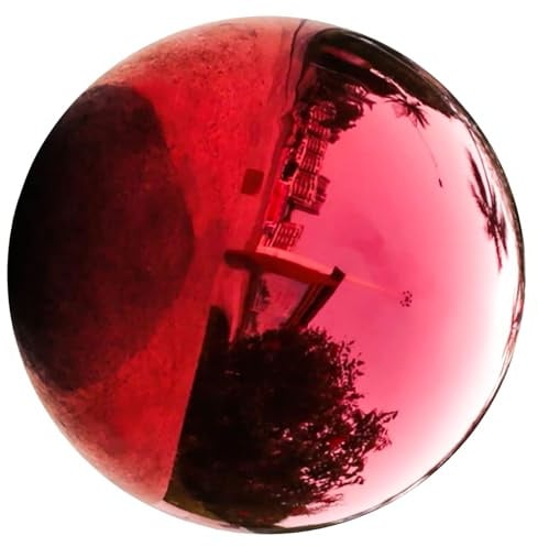 Sewroro Reflektierende Edelstahl Gartenkugel 20cm Spiegelglobus für Außendekor Gartenskulptur Poliert Nahtlos Robust