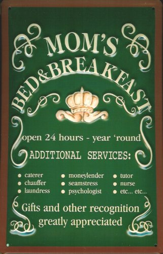 Buddel-Bini Versand Blechschild Mom's Bed & Breakfast - Hotel Mama