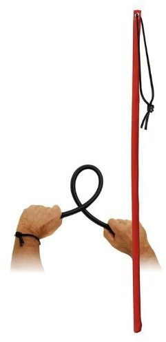 BDSM Bondage PVC Leder Flexstock rot flexibler Rohrstock | Leder Überzug, Peitsche, Klatsche, Paddel, Gerte, Rohrstock
